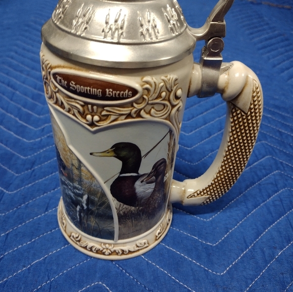 Larry K. Martin limited edition sculpted stoneware & pewter beer stein - Picture 3 of 6